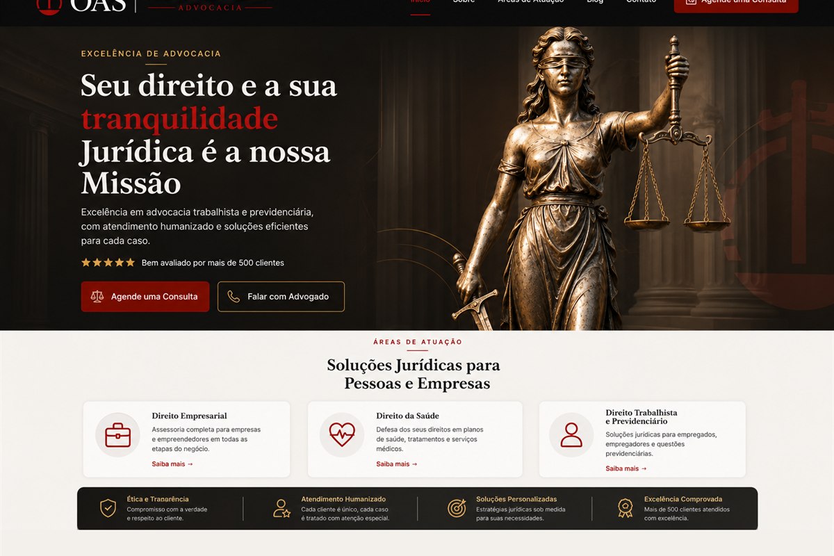 Osmar Abreu Santos Advogados Associados — site para escritório de advocacia